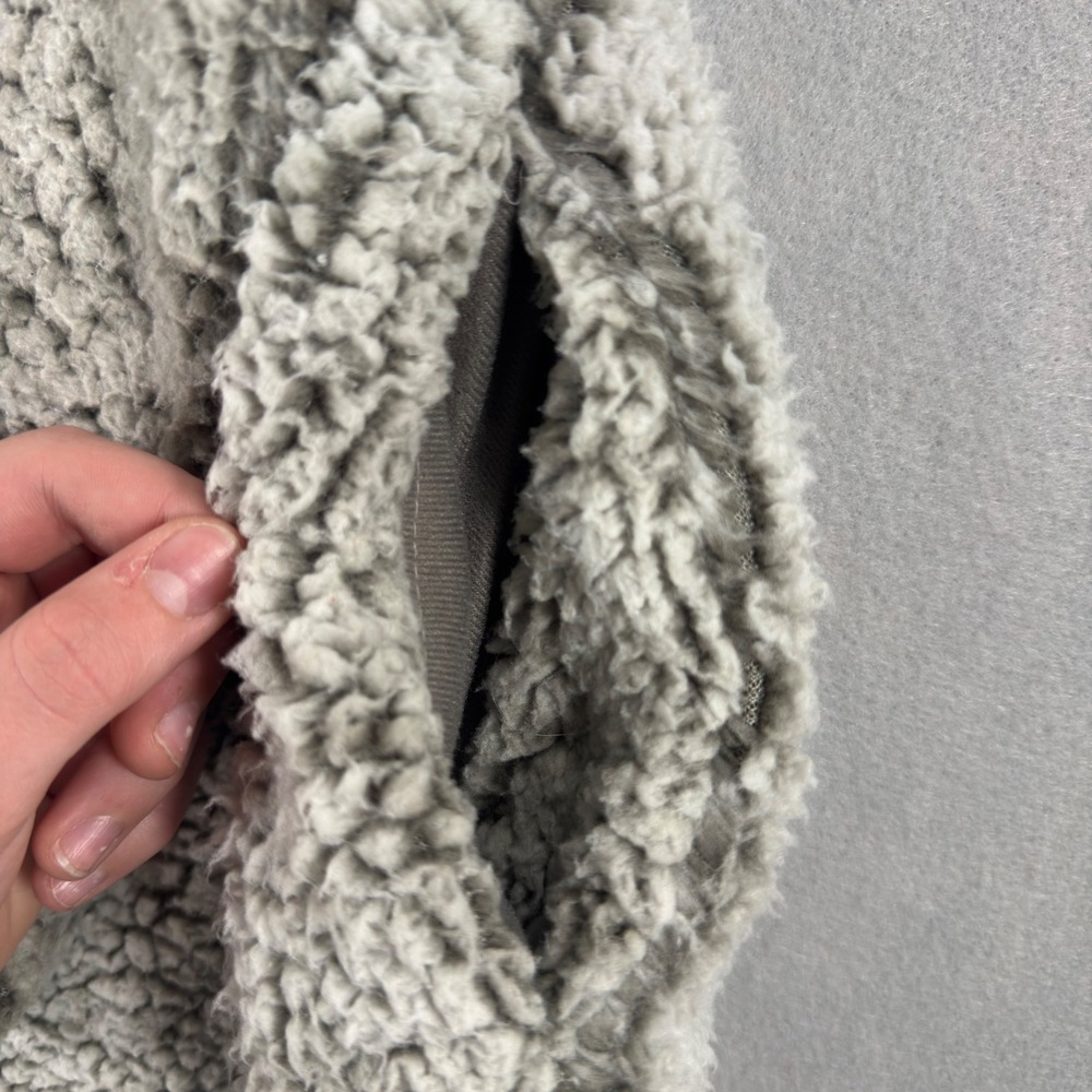 Simply Southern Gray Sherpa Fleece Quarter Zip Pullover Sweater Large - Picture 4 of 7